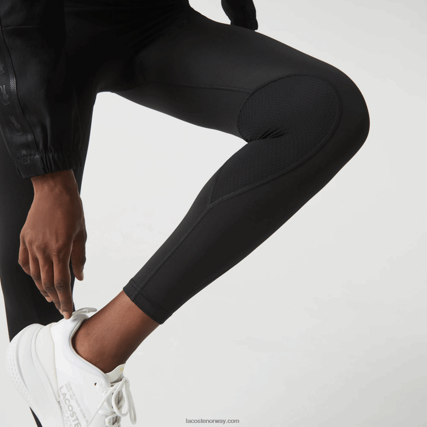 Lacoste sport-leggings med strikkeeffekt i fargeblokk 4J4X0T2531 svart 8vm kvinner