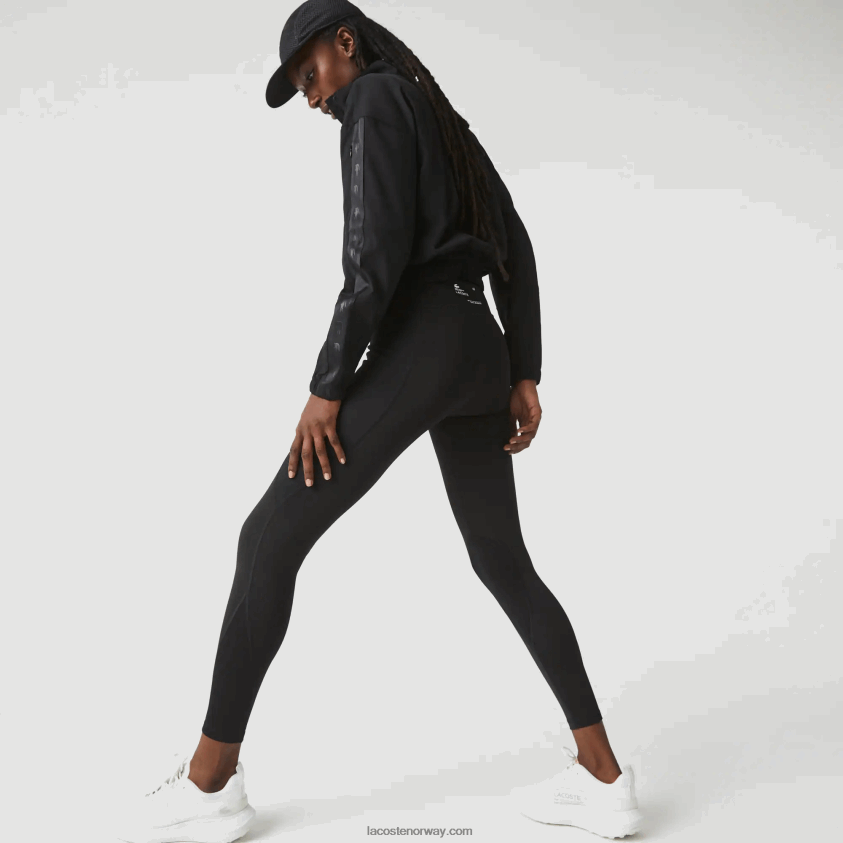 Lacoste sport-leggings med strikkeeffekt i fargeblokk 4J4X0T2531 svart 8vm kvinner
