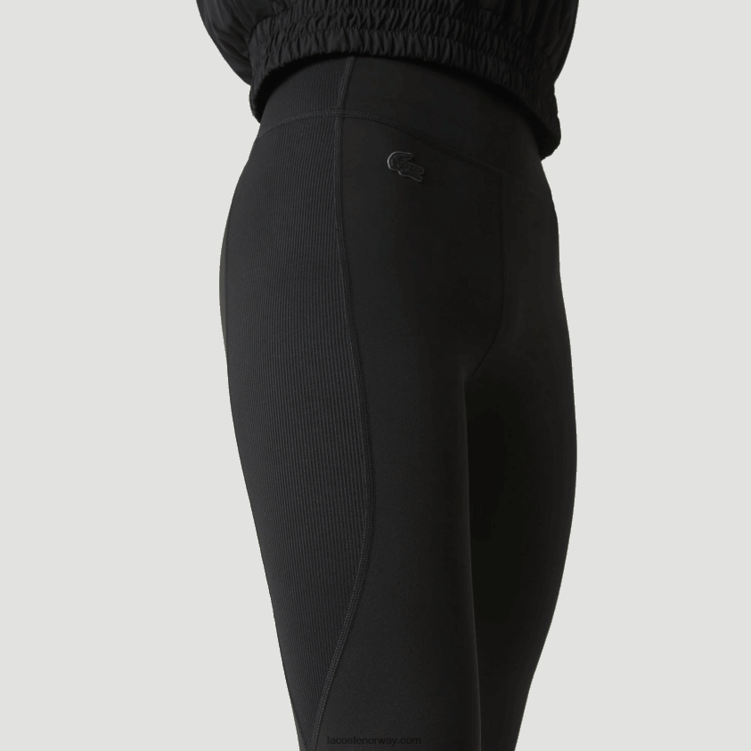 Lacoste sport-leggings med strikkeeffekt i fargeblokk 4J4X0T2531 svart 8vm kvinner