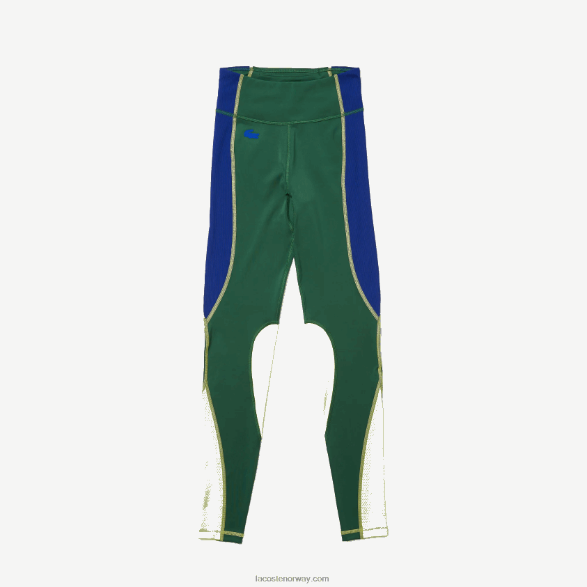 Lacoste sport-leggings med strikkeeffekt i fargeblokk 4J4X0T2534 grønn blå prangende gul bzq kvinner