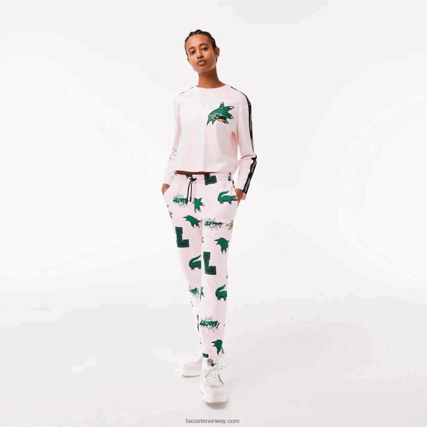 Lacoste tegnebukse med tegneserier 4J4X0T2569 lys rosa t03 kvinner