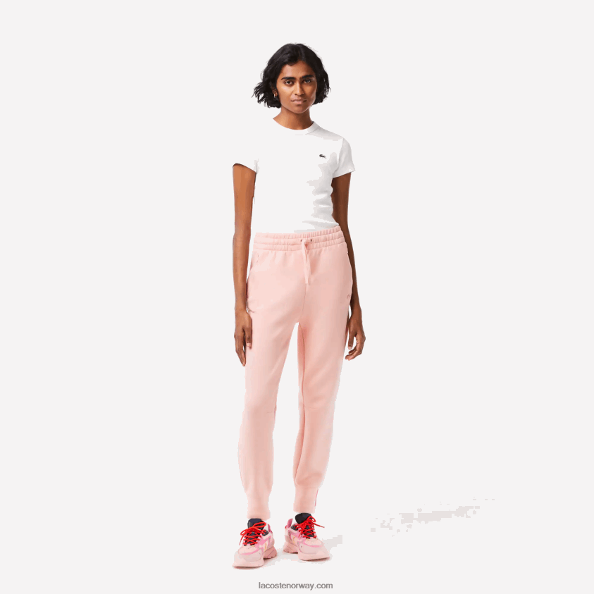 Lacoste treningsbukse i bomullsjersey 4J4X0T2403 rosa kf9 kvinner