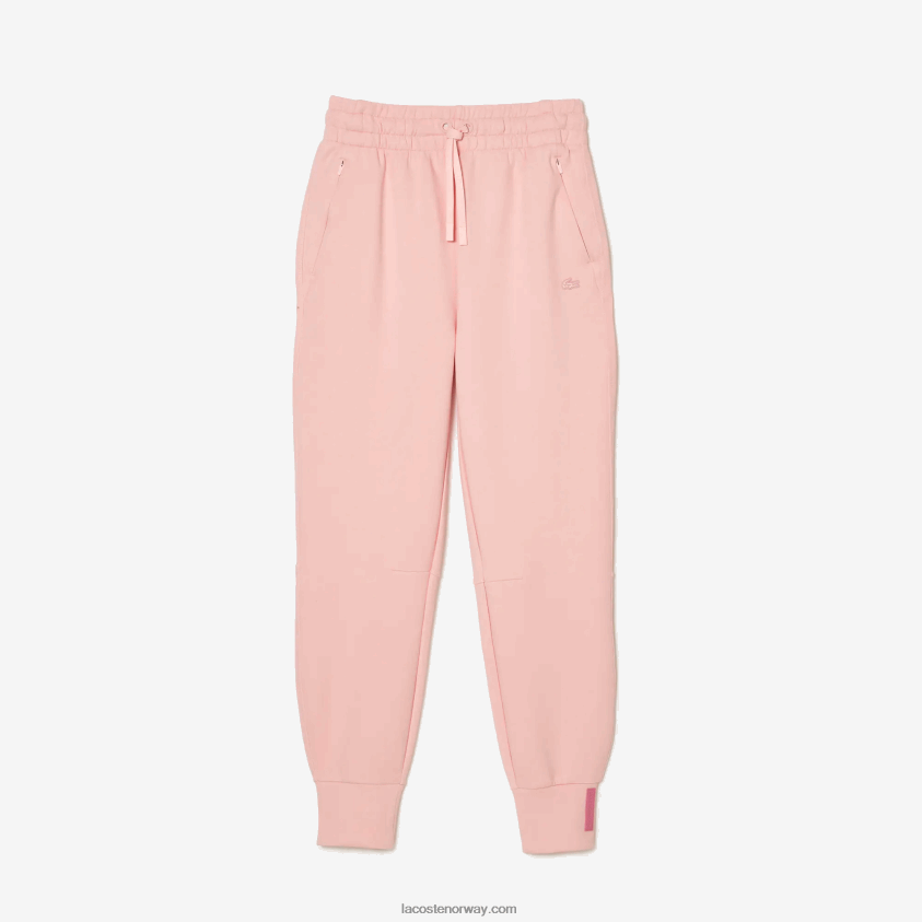 Lacoste treningsbukse i bomullsjersey 4J4X0T2403 rosa kf9 kvinner