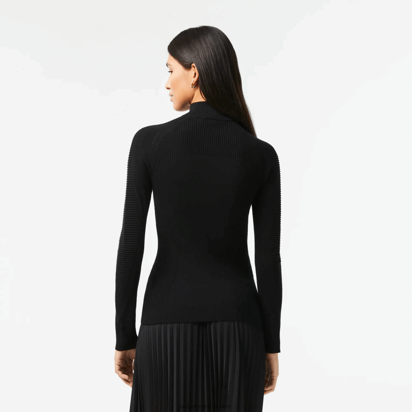 Lacoste genser med glidelås 4J4X0T2646 svart 031 kvinner