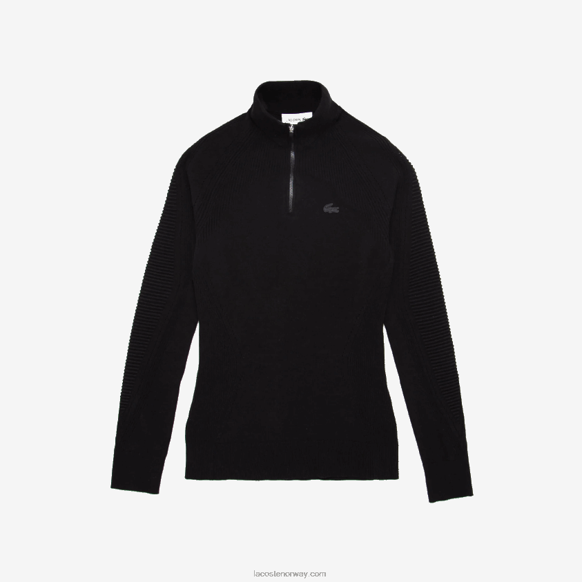 Lacoste genser med glidelås 4J4X0T2646 svart 031 kvinner