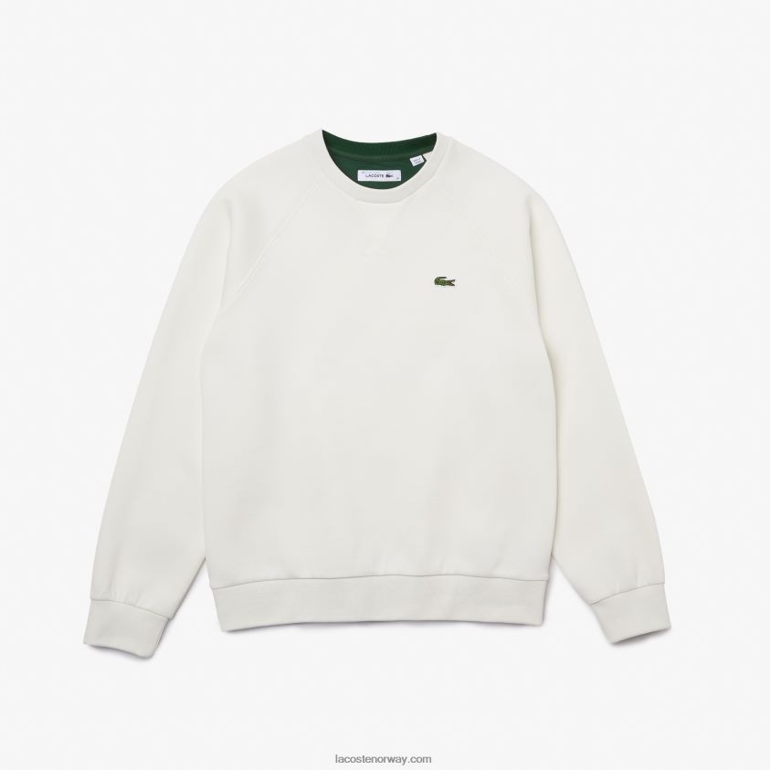 Lacoste sweatshirt i bomullsblanding med rund hals 4J4X0T2393 hvit 70v kvinner