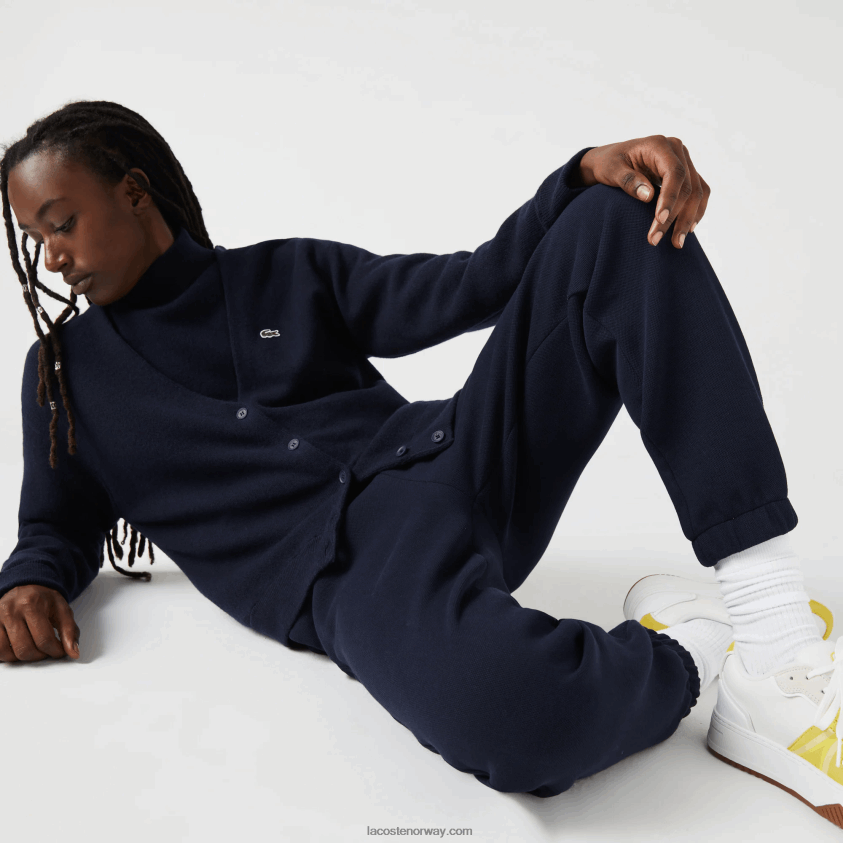 Lacoste ullcardigan med v-hals 4J4X0T2641 marineblå 166 kvinner