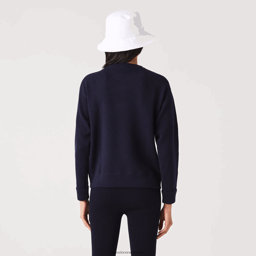 Lacoste ullgenser med rund hals 4J4X0T2639 marineblå 166 kvinner