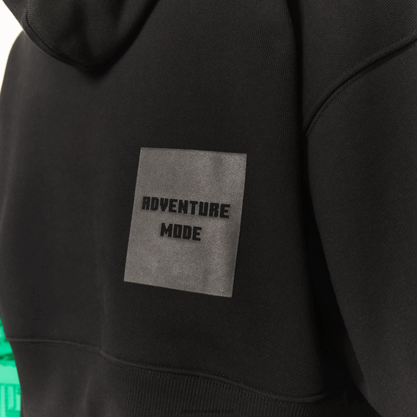 lacoste x minecraft hettegenser i overdimensjonert fleece 4J4X0T2585 svart 031 kvinner