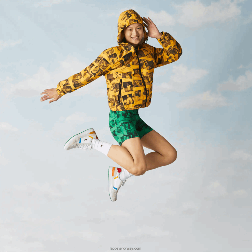 Lacoste live polaroid samarbeidsjakke 4J4X0T1303 gul svart 7kr kvinner