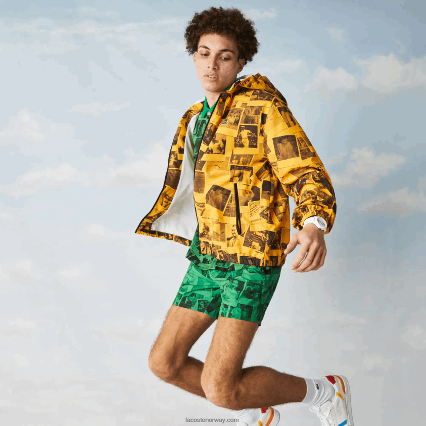 Lacoste live polaroid samarbeidsjakke 4J4X0T1303 gul svart 7kr kvinner