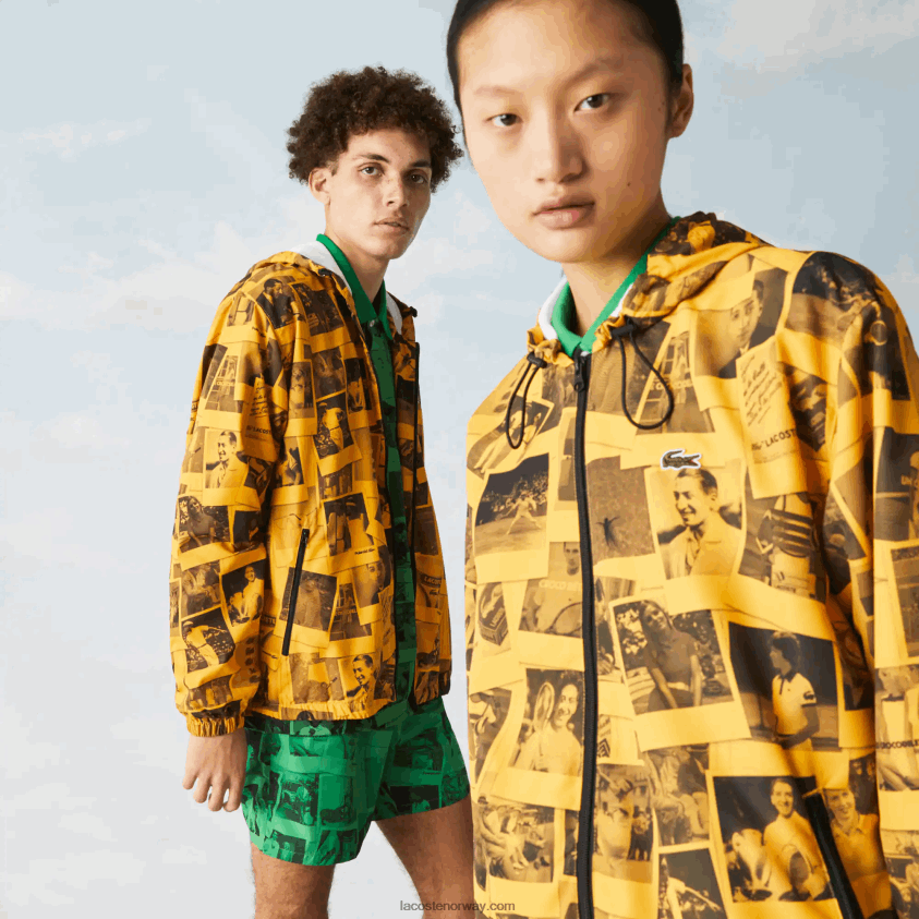 Lacoste live polaroid samarbeidsjakke 4J4X0T1303 gul svart 7kr kvinner