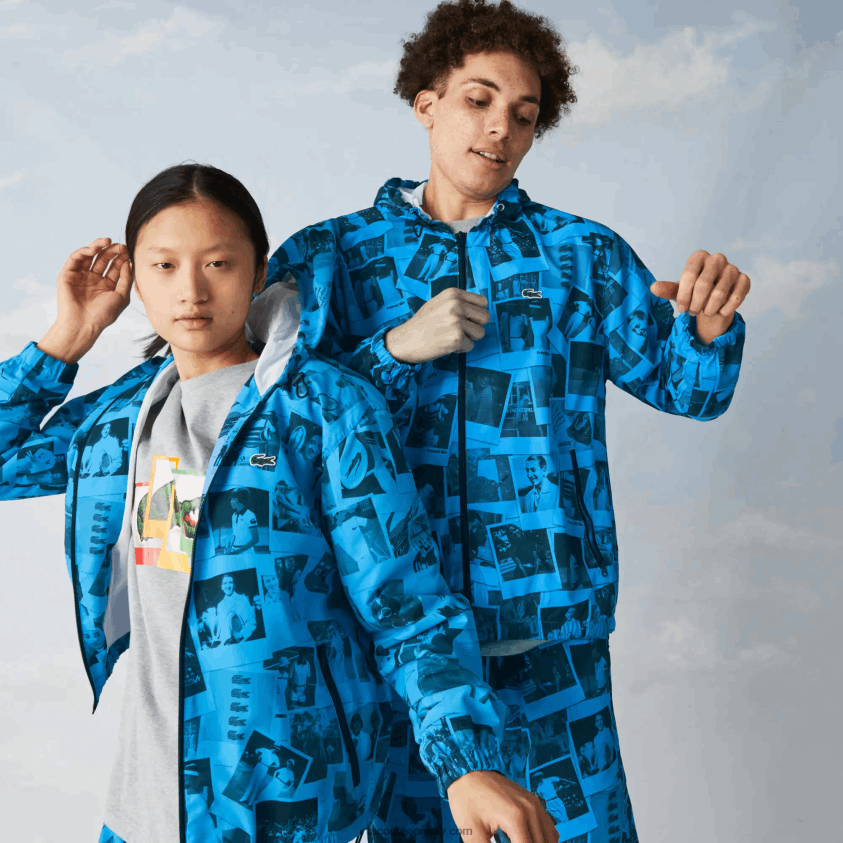 Lacoste live polaroid samarbeidsjakke 4J4X0T1304 blå svart blw kvinner