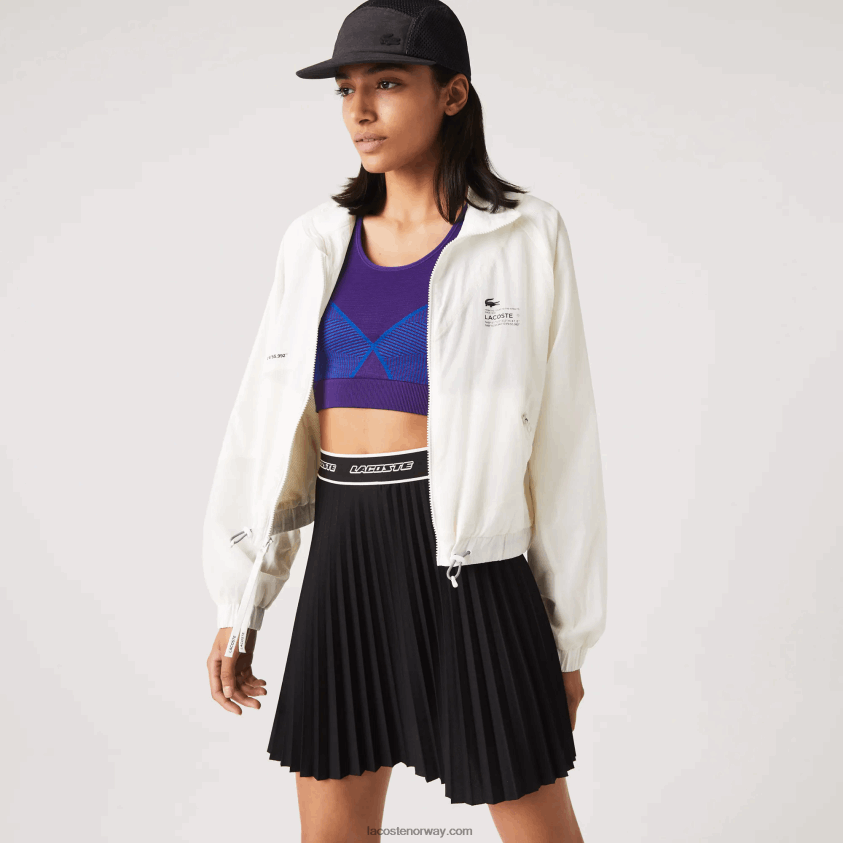 Lacoste meshfôret nylonjakke 4J4X0T2626 hvit 70v kvinner