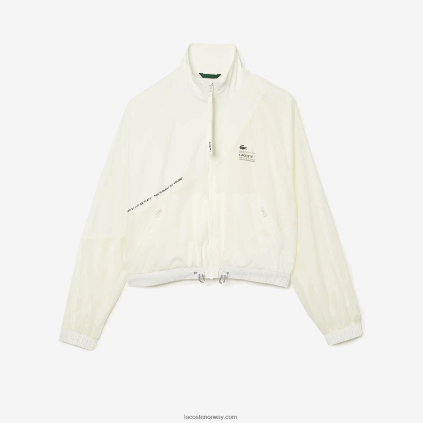 Lacoste meshfôret nylonjakke 4J4X0T2626 hvit 70v kvinner