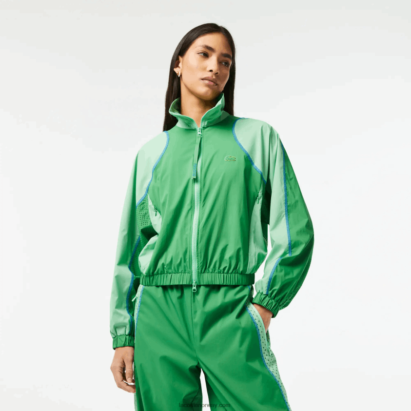 Lacoste oversized tofarget jakke 4J4X0T2432 grønn fzv kvinner
