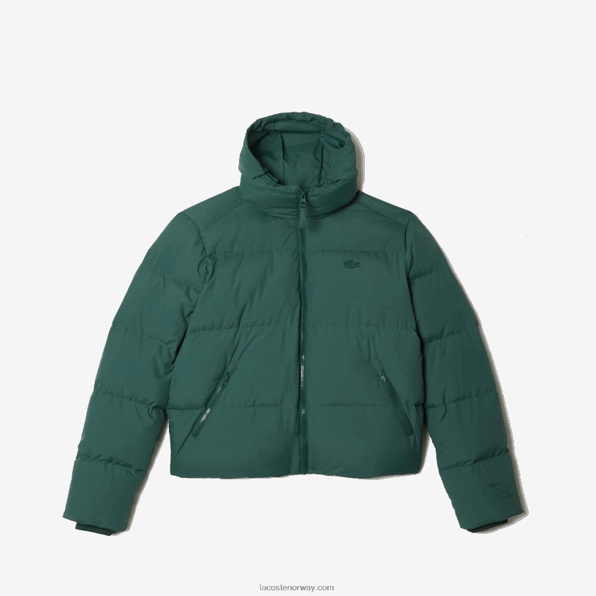 Lacoste sammenleggbar, vattert jakke 4J4X0T2615 grønn 5hx kvinner