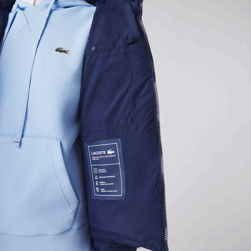 Lacoste sammenleggbar, vattert jakke 4J4X0T2616 marineblå 166 kvinner