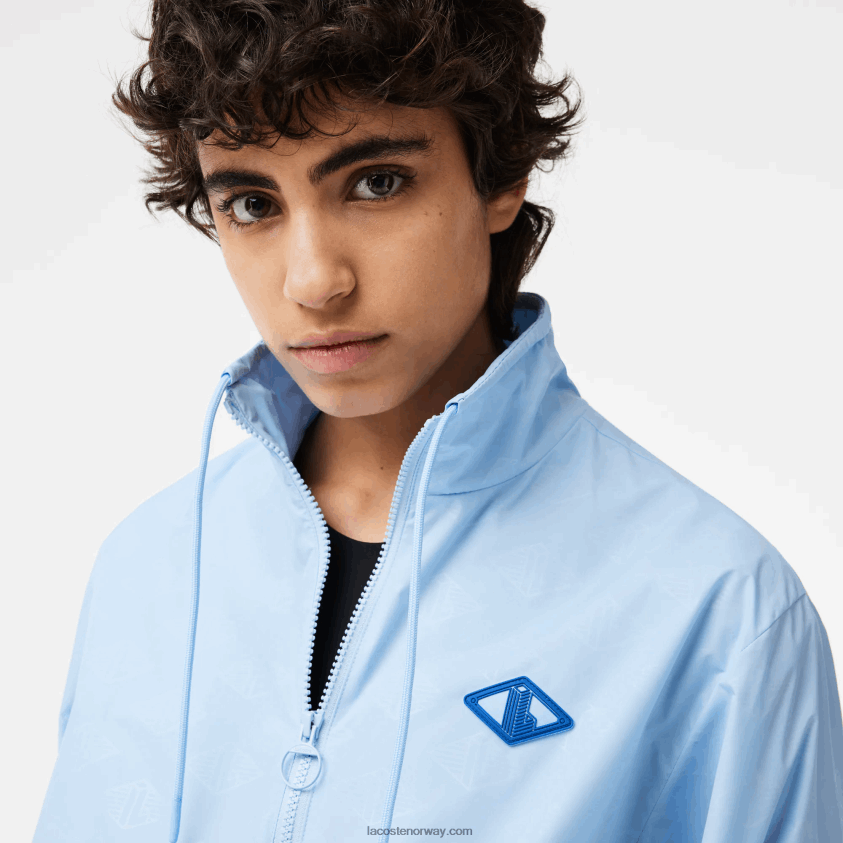 Lacoste treningsjakke med monogramtrykk 4J4X0T2440 blå hbp kvinner
