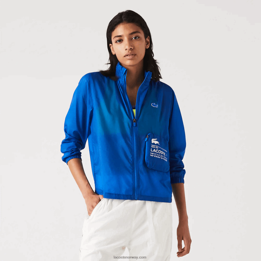 Lacoste vannavstøtende sportsjakke 4J4X0T2618 blå k1q kvinner
