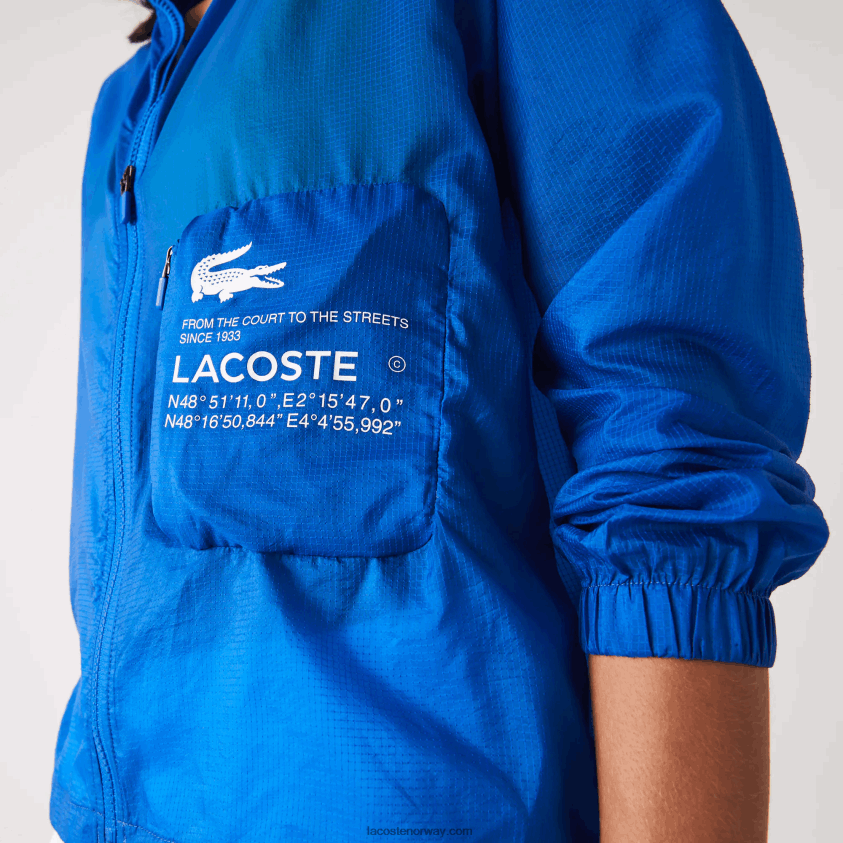 Lacoste vannavstøtende sportsjakke 4J4X0T2618 blå k1q kvinner