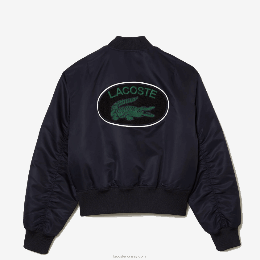 Lacoste vattert bomberjakke i nylon 4J4X0T2623 marineblå hde kvinner