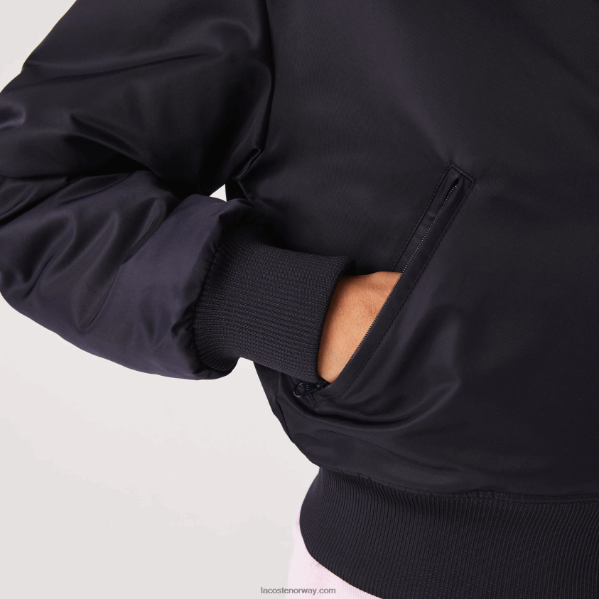 Lacoste vattert bomberjakke i nylon 4J4X0T2623 marineblå hde kvinner