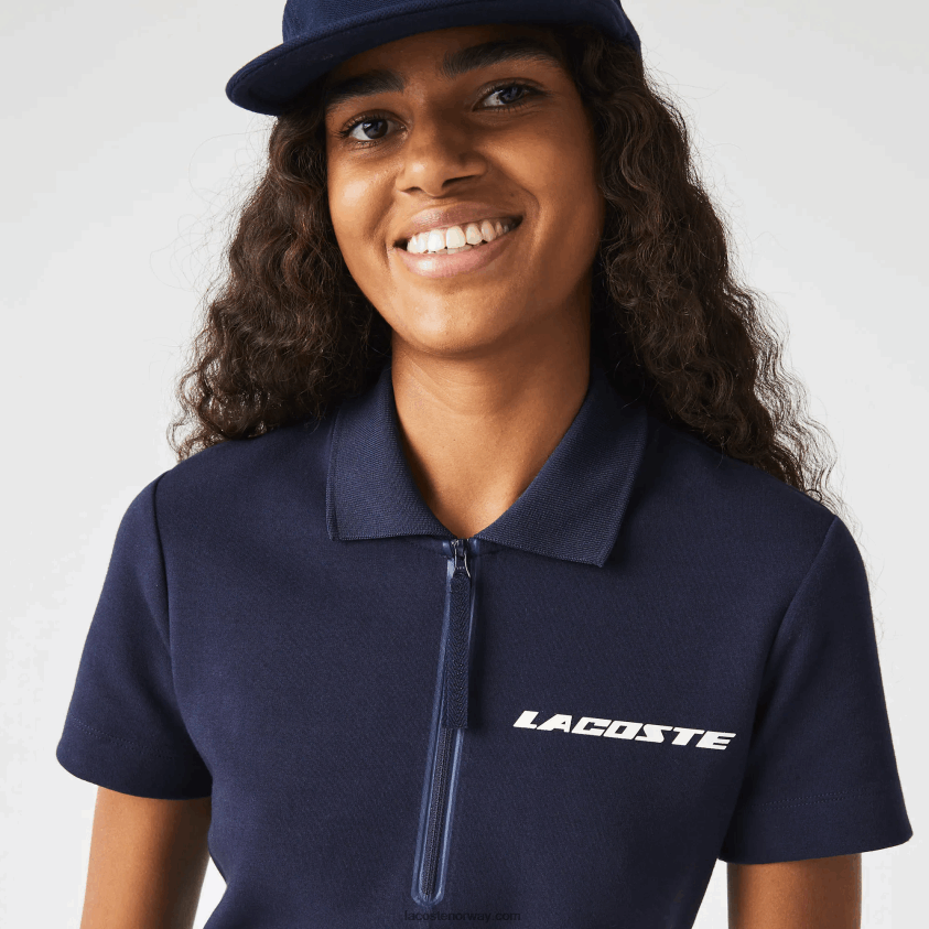 Lacoste merket polokjole i bomullsjersey 4J4X0T2517 marineblå 166 kvinner
