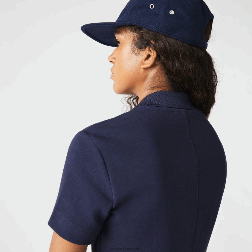 Lacoste merket polokjole i bomullsjersey 4J4X0T2517 marineblå 166 kvinner