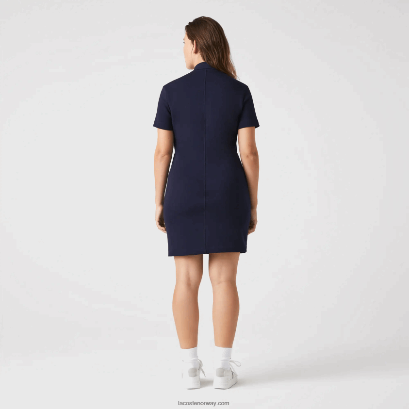 Lacoste merket polokjole i bomullsjersey 4J4X0T2517 marineblå 166 kvinner