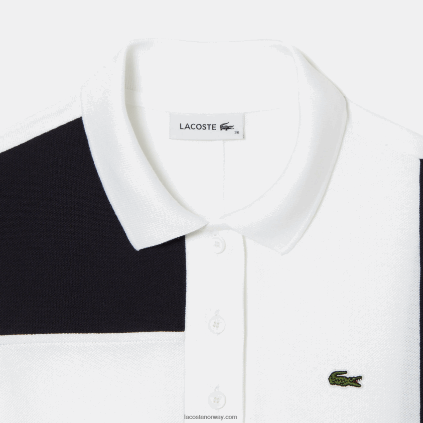 Lacoste patchwork piké-polokjole 4J4X0T2519 hvit sbh kvinner