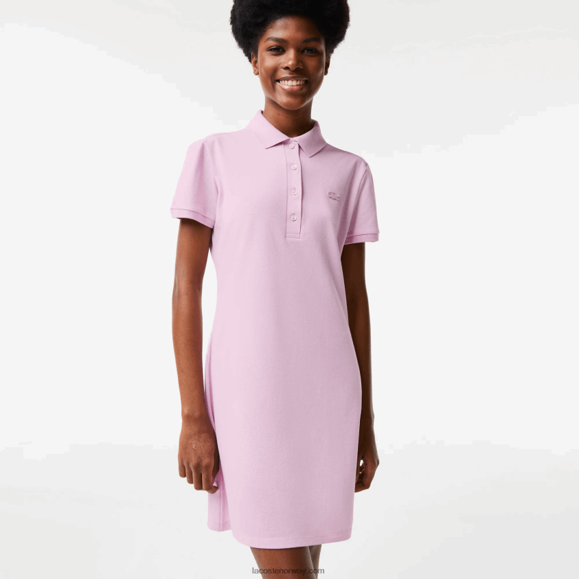 Lacoste piké-polokjole i stretch i bomull 4J4X0T2505 rosa z4h kvinner
