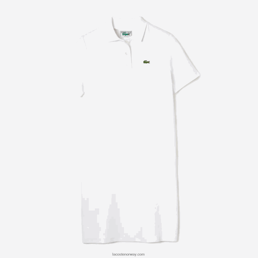 Lacoste piké-polokjole med trompetermer 4J4X0T2511 hvit 001 kvinner