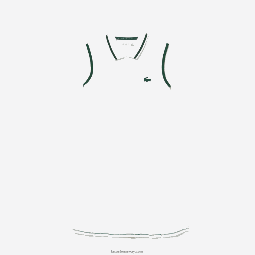 Lacoste sport innebygd kort plissert tenniskjole 4J4X0T2355 hvit grønn pb4 kvinner