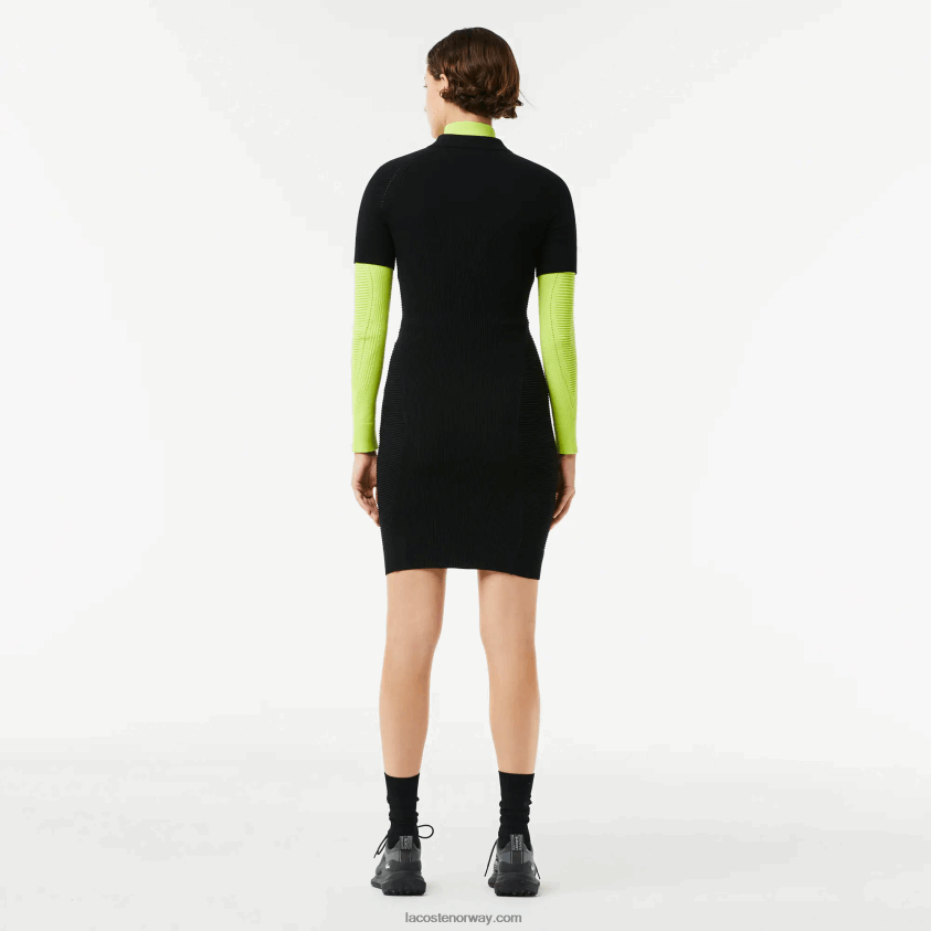 Lacoste strikkede detaljer med glidelås foran 4J4X0T2481 svart 031 kvinner