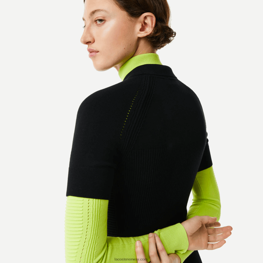 Lacoste strikkede detaljer med glidelås foran 4J4X0T2481 svart 031 kvinner