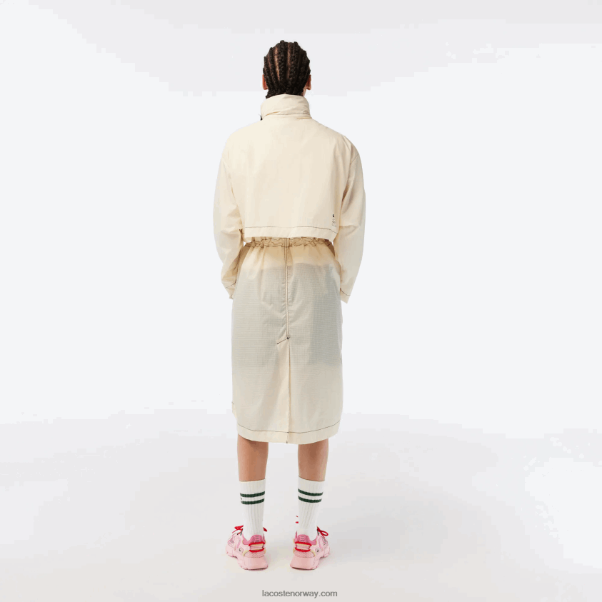 Lacoste 2-i-1 vannavstøtende parkas med hette 4J4X0T2441 hvit xfj kvinner