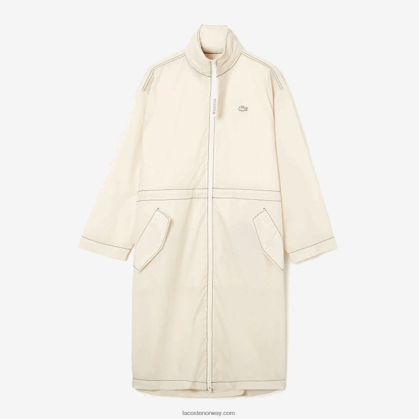 Lacoste 2-i-1 vannavstøtende parkas med hette 4J4X0T2441 hvit xfj kvinner