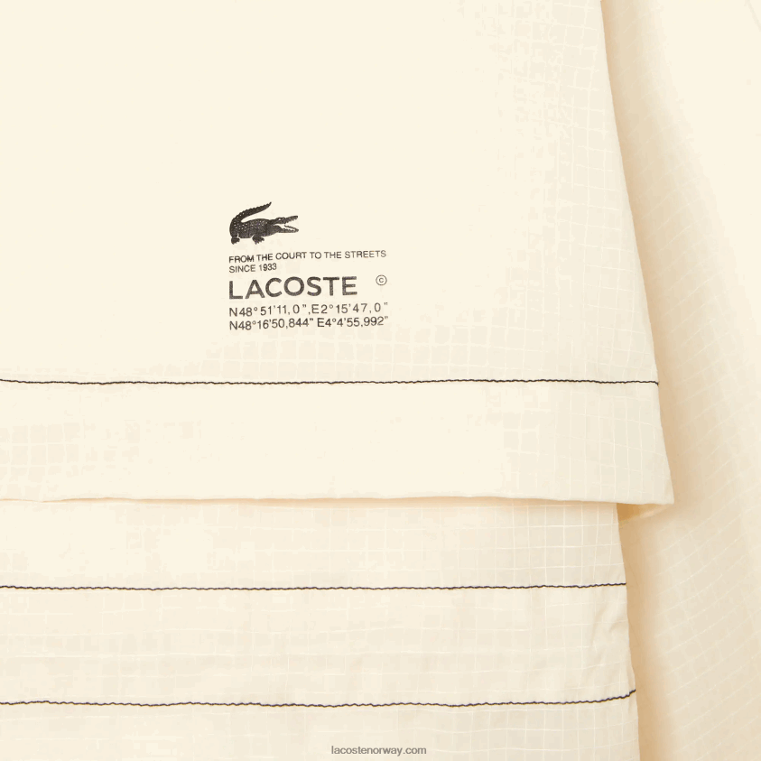 Lacoste 2-i-1 vannavstøtende parkas med hette 4J4X0T2441 hvit xfj kvinner