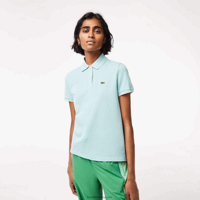 Lacoste petit pique polo i myk bomull med normal passform 4J4X0T2362 mynte lgf kvinner