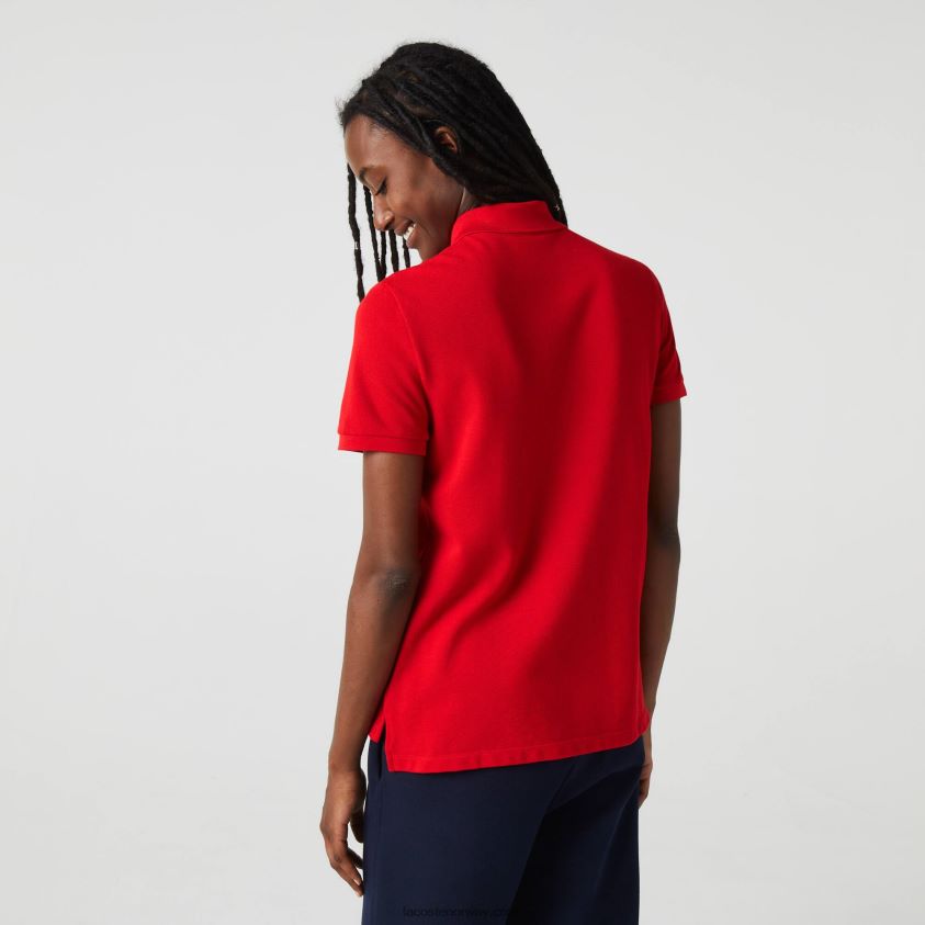 Lacoste petit pique polo i myk bomull med normal passform 4J4X0T2504 rød 240 kvinner