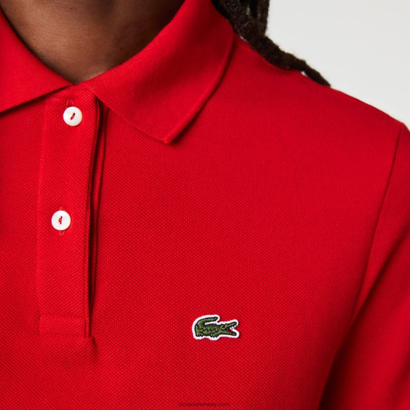Lacoste petit pique polo i myk bomull med normal passform 4J4X0T2504 rød 240 kvinner