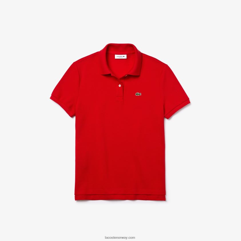 Lacoste petit pique polo i myk bomull med normal passform 4J4X0T2504 rød 240 kvinner
