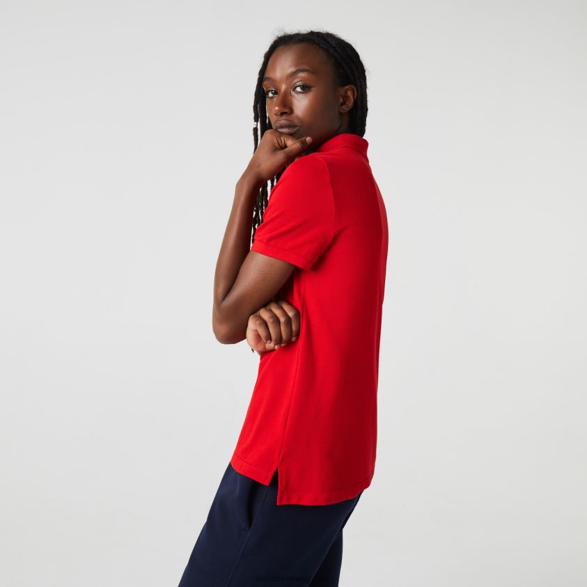 Lacoste petit pique polo i myk bomull med normal passform 4J4X0T2504 rød 240 kvinner