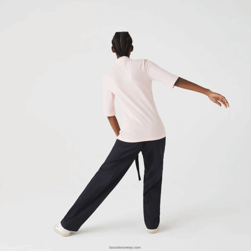 Lacoste smidig bomullspolo med smal passform 4J4X0T2514 lys rosa ady kvinner