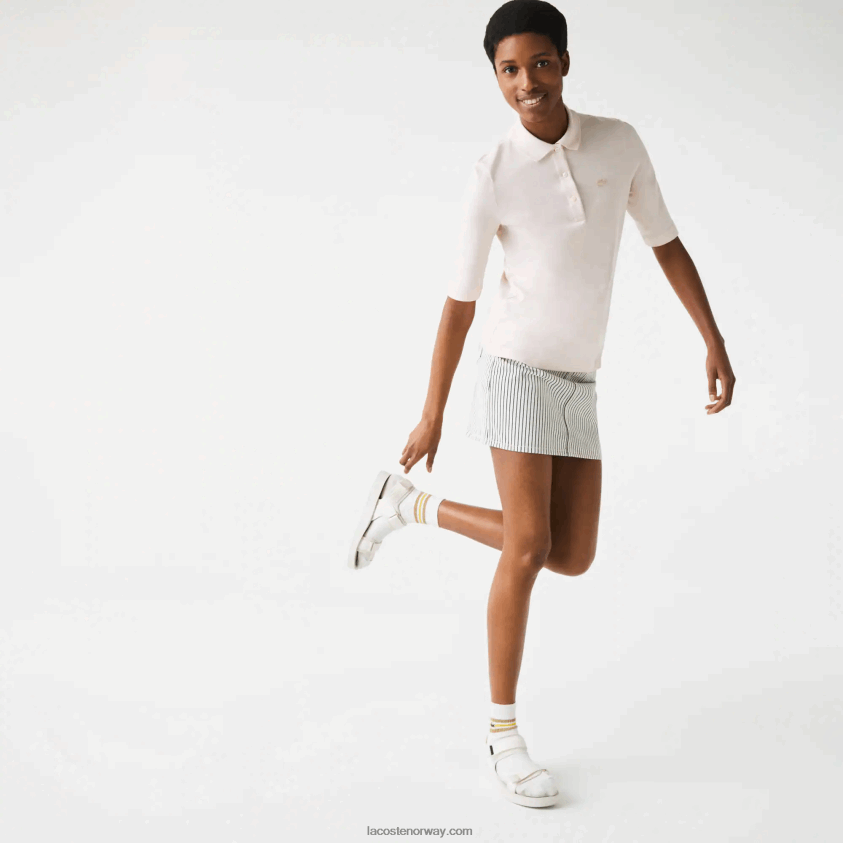 Lacoste smidig bomullspolo med smal passform 4J4X0T2514 lys rosa ady kvinner