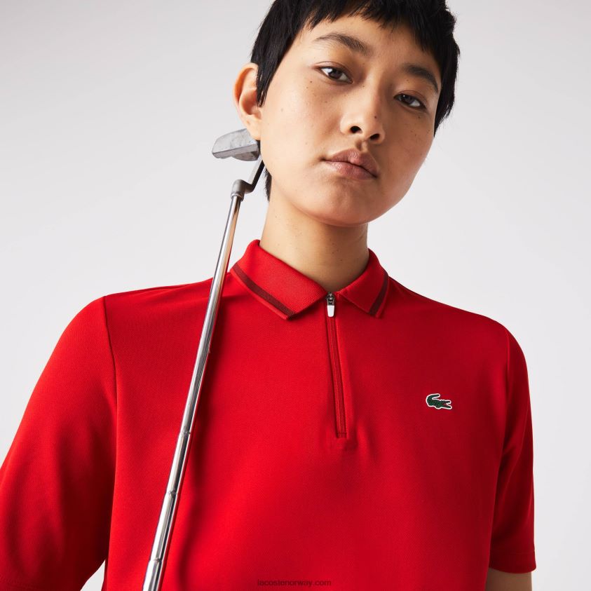 Lacoste sport golfpolo med glidelåskrage 4J4X0T2465 rød bordeaux z50 kvinner