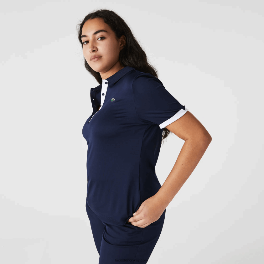 Lacoste sport pustende stretch golfpolo 4J4X0T2487 marineblå hvit 525 kvinner