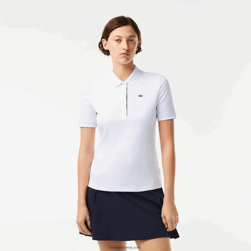Lacoste sport pustende stretch golfpolo 4J4X0T2488 hvit marineblå 522 kvinner