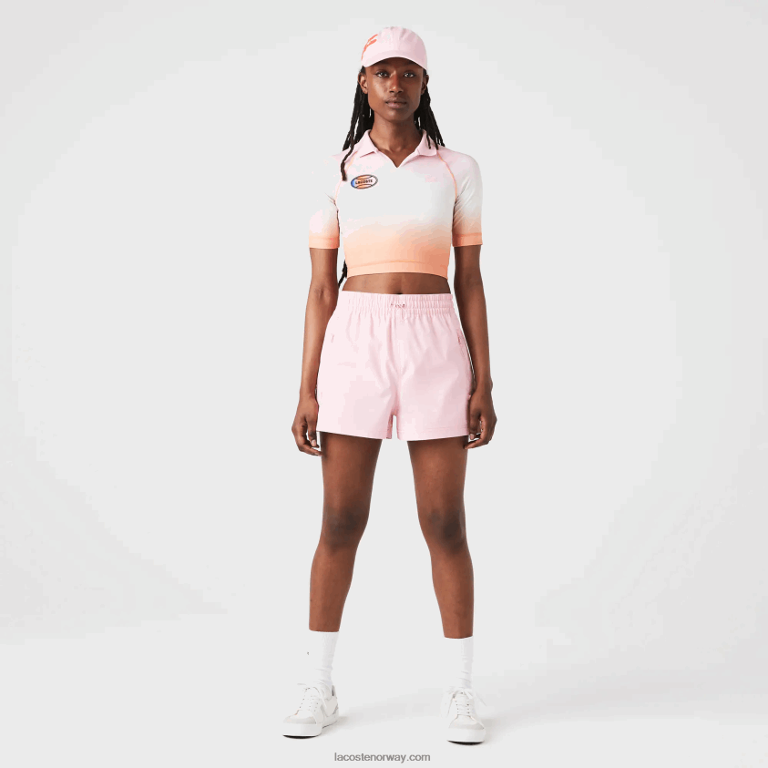 Lacoste sport sommerpakke kort gradient og stretch polo 4J4X0T2499 rosa hvit oransje dfk kvinner